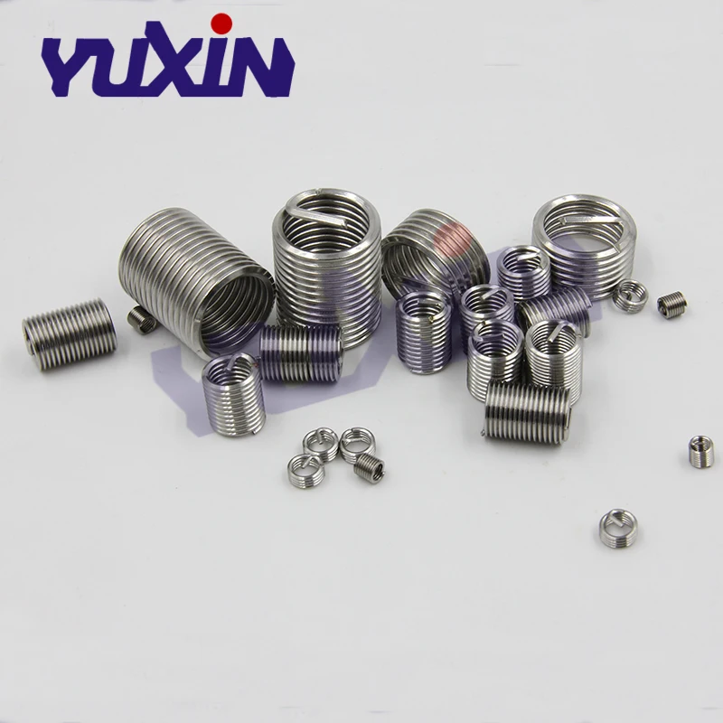 50pcs M10*1*2D Wire Thread Insert Stainless Steel 304 Wire Screw Sleeve, M10 Screw Bushing Helicoil Wire Thread Repair Inserts