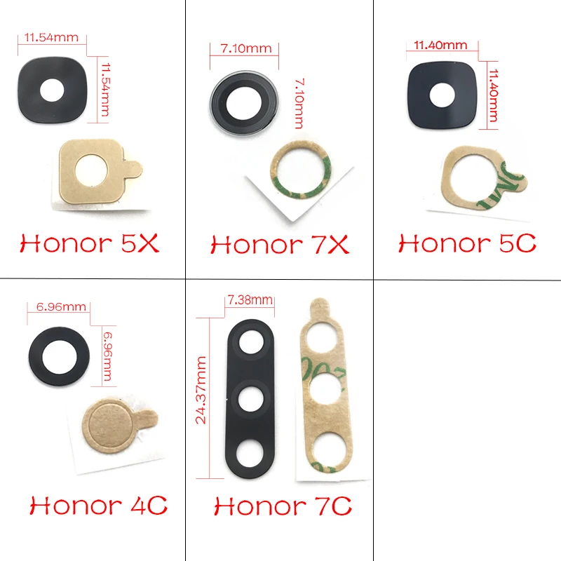 

New For Huawei Honor 7c 7x 5c 5x 4c 4x rear back camera glass lens with Sticker