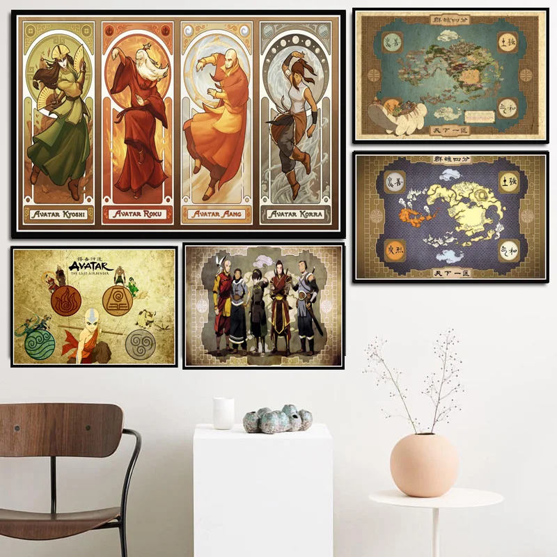 

Avatar The Last Airbender Aang Fight Anime Art Poster Canvas Painting Wall Picture For Home Decor Posters and Prints