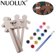 6 шт людей в виде корабля палочки DIY деревянный для торта топперы для украшения дня рождения