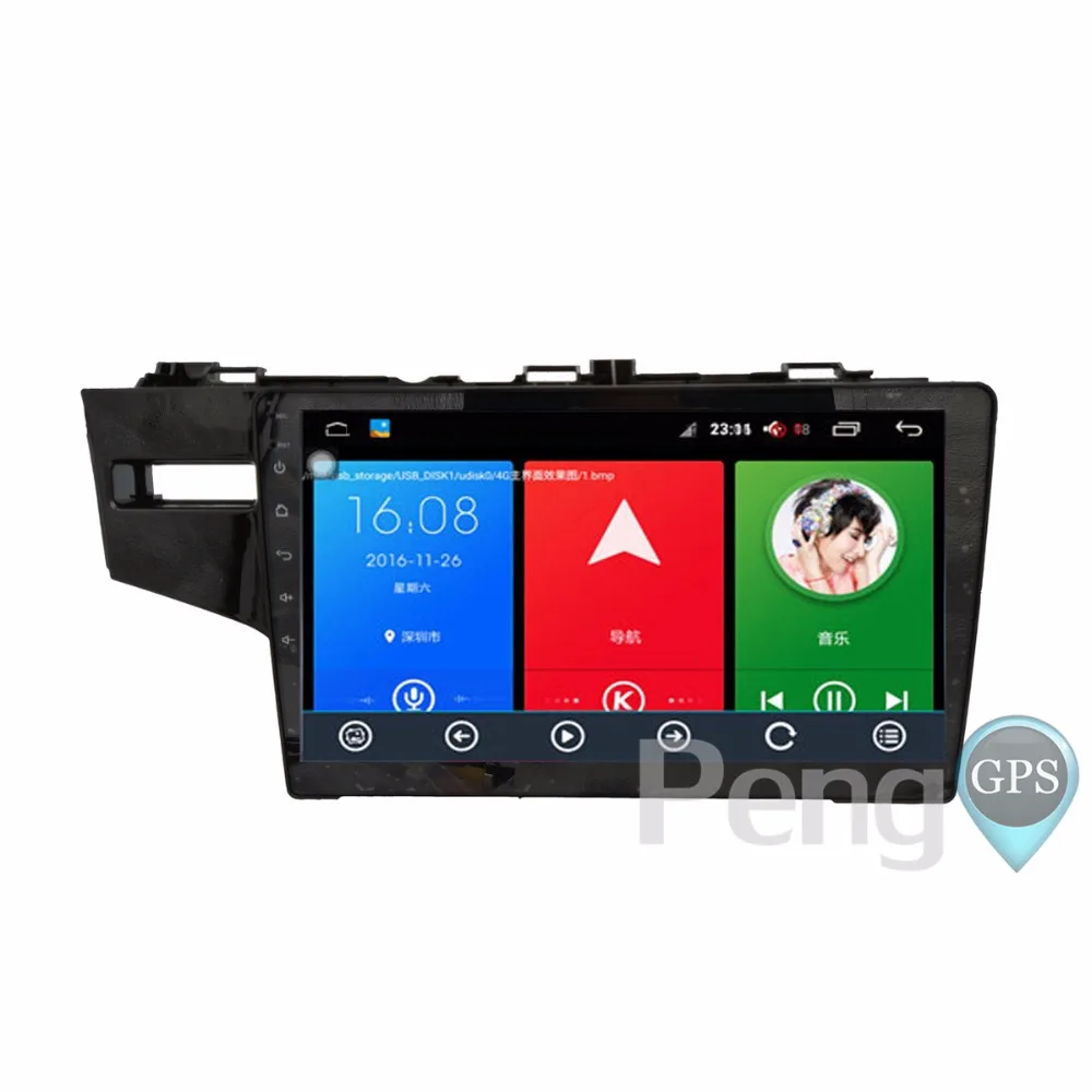 Автомобильный DVD плеер 10 2 дюйма Din Android 6 0 радио GPS навигация для Honda Fit с левым
