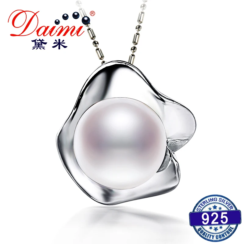

[DAIMI] Natural Freshwater Pearl Necklace Pendant Necklace flor colares femininos colar perola White Flower Necklace