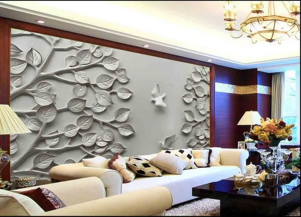 

Abstract trees pigeons 3D stereoscopic TV background wallpaper the living room bedroom 3d photo wallpaper