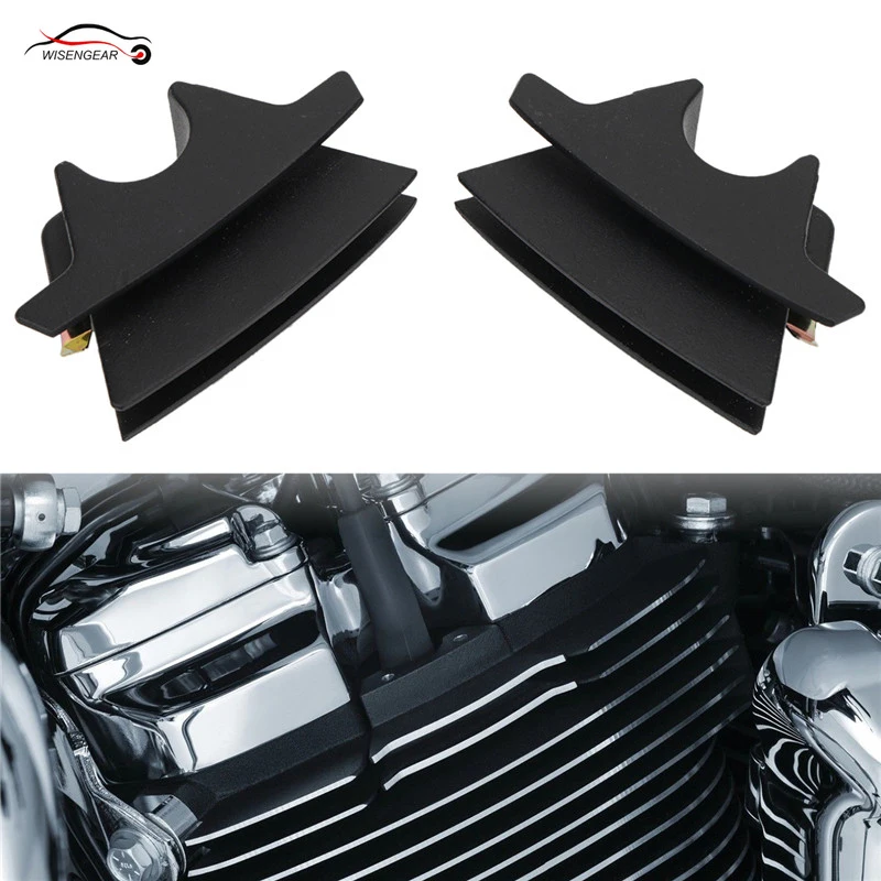 WISENGEAR Motorcycle Black Finned Spark Plug Covers For 2017 Harley
