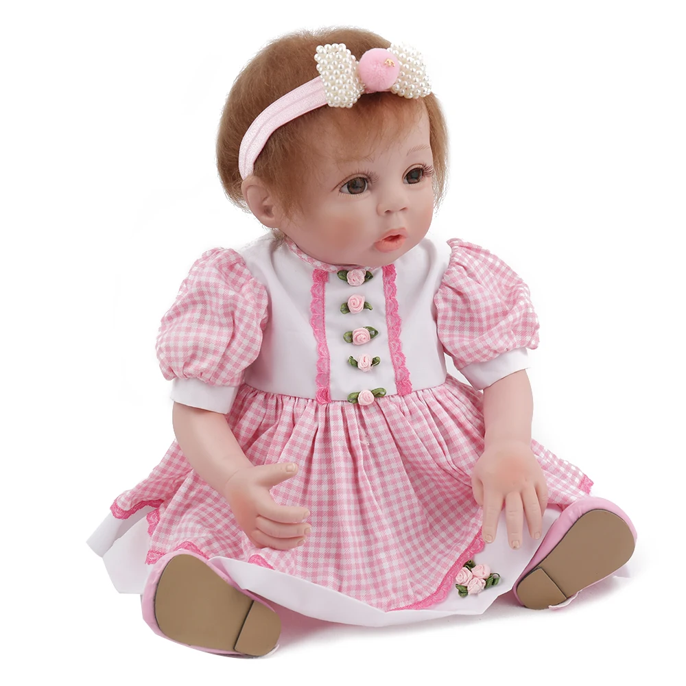 

KAYDORA Baby Girl Toys Reborn Body Vinyl 19inch 48cm Mohair Girl Dolls Toy for Kids gift boneca reborn silicone completa
