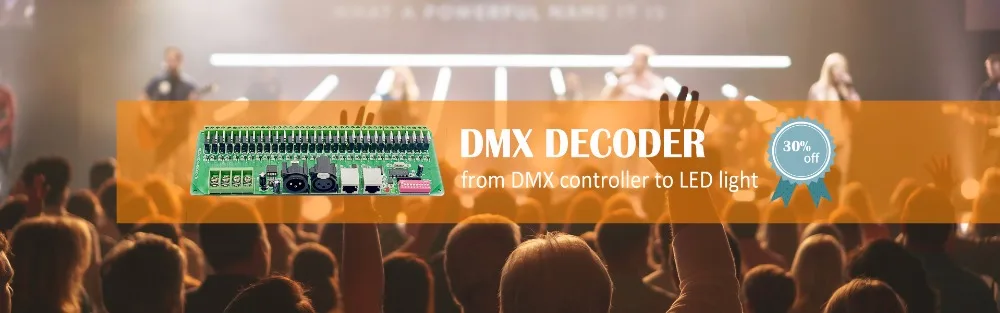 DMX декодер 30 каналов RGB светодиодные ленты драйвер DMX 512 без пластиковой коробки контроллер DC 9 V-24 V DMX512 диммер