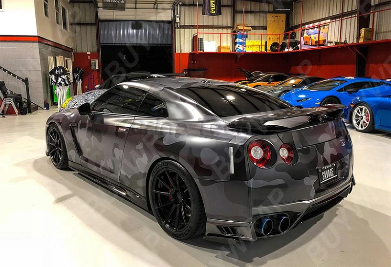 ORINO Large Grey Black Camouflage Vinyl Car Wrap Film Camo Car Sticker Truck Vehicle Wraps Air Bubb