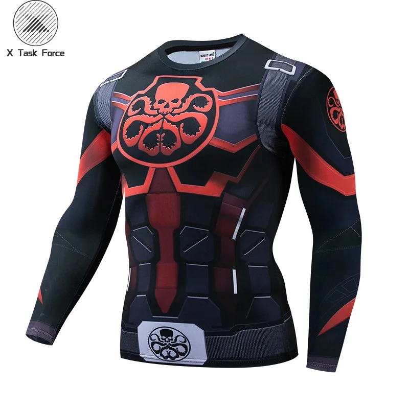 

Hydra Captain American 3D Printed T shirts Men Avengers 4 Endgame Compression Shirt Cosplay Costume Long Sleeve Tops For Male
