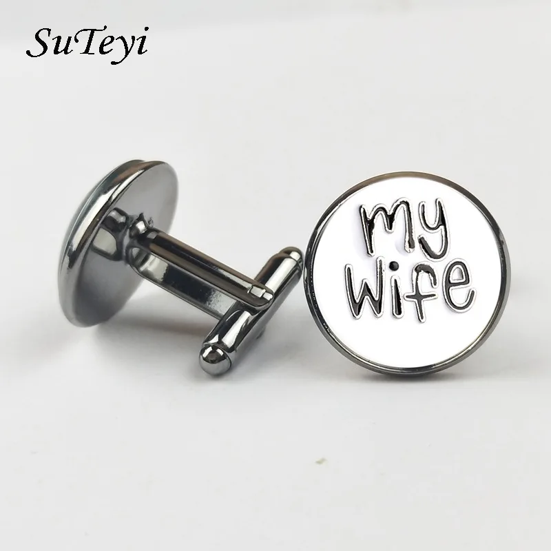 Новые модные запонки для мужчин I Love My Wife дизайн хороший муж Запонки мужские