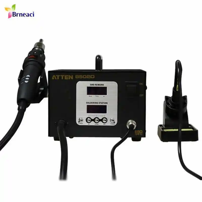  AT8502D 2 In 1 50W Solder Iron 700W Hot Air Gun 220V Soldering Station Rework Station SMD Desolderi