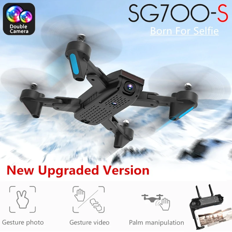 

SG700-S RC Quadcopter with Camera 1080P Wifi FPV Foldable Selfie Drone Optical Flow Dual Camera Palm Control Flying Toys