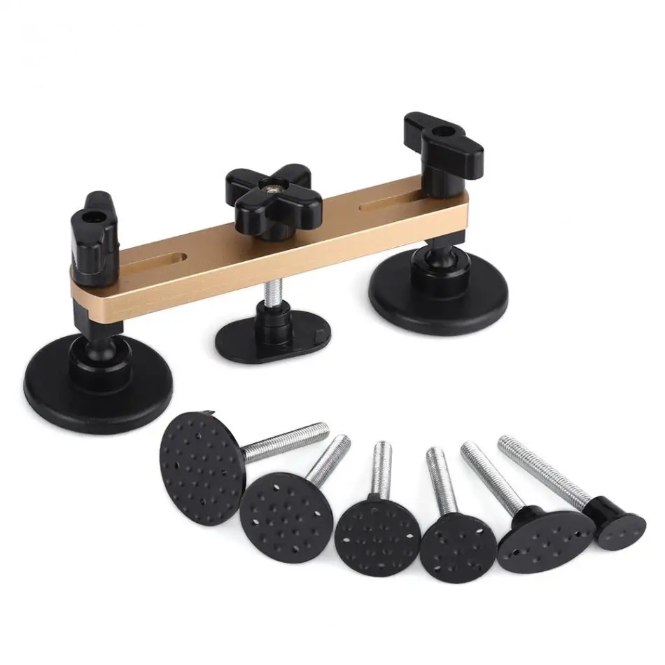 

Car Body Paintless Dent Repair Hail Removal Bridge Type Puller Set with Pulling Tabs Golden Gold Color