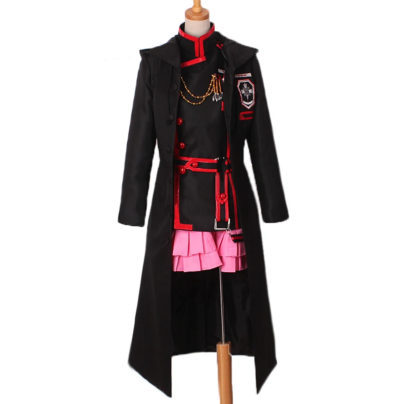 Аниме D. Gray-man Linali Lenalee Allen Walker косплей костюм черный школьная форма Qutfit полный костюм - Цвет: female with coat