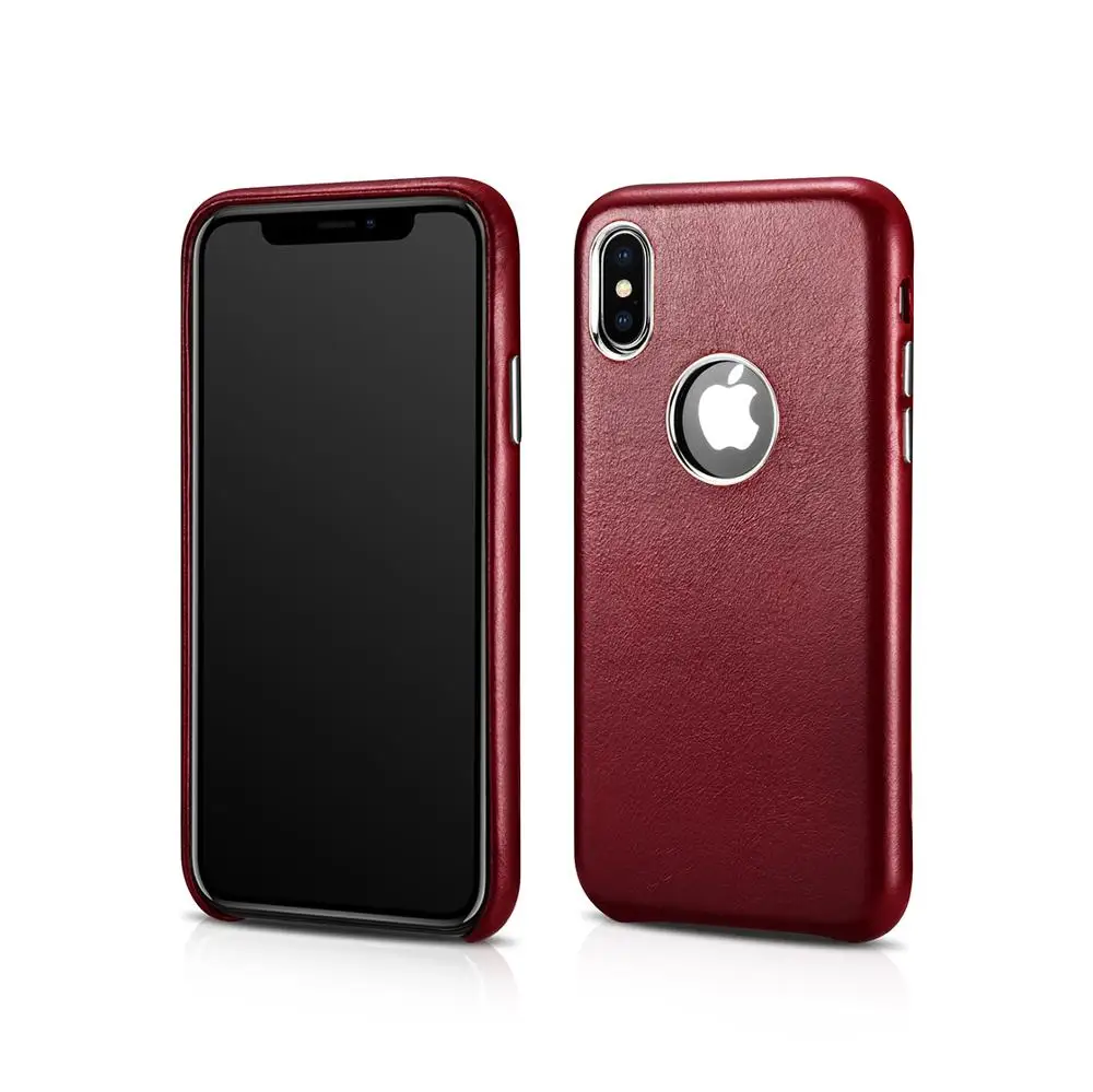 ICARER чехол из натуральной кожи для iPhone XS логотип ударопрочный Ультратонкий