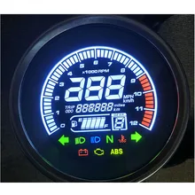 TKOSM Универсальный Ретро цифровой мотоцикл светодиодный Спидометр Одометр скорость масла метр Температура воды 1-6 передач CG125 инструмент