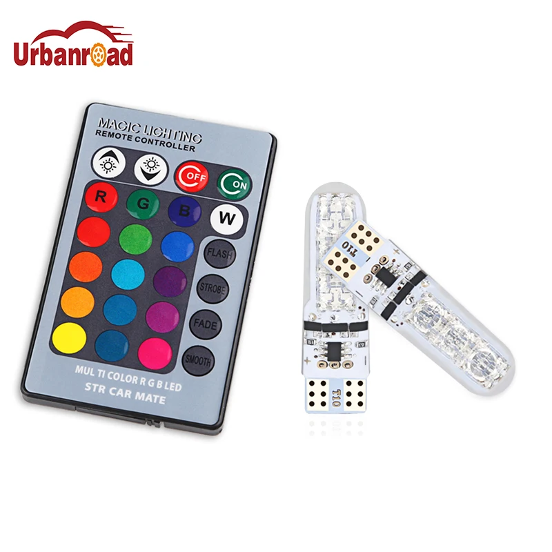 2 шт. T10 W5W 194 168 светодиодный 12 в автомобильный светильник s лампы RGB дистанционное
