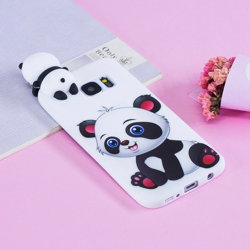 

S7 sFor Coque Samsung Galaxy S7 Case Edge 3D Cartoon Cat Panda Soft Silicon Back Cover For Galaxy S7 S 7 Edge Capinha Housing