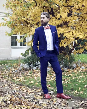 

Latest Coat Pant Design Royal Blue Shawl Lapel Custom Made Wedding Suit for Men Groom Blazer Slim Fit 2 Piece Tuxedo Vestidoe F