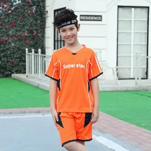Быстросохнущие ткани Обувь для мальчиков Футбол форма летняя одежда короткие-футболки с рукавами детские костюмы детская одежда детские u2195