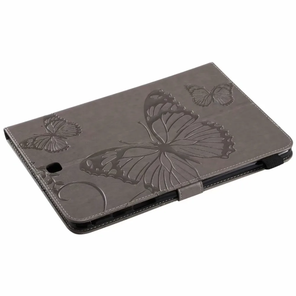 Чехол с 3D бабочкой для samsung Galaxy Tab A 9,7 T550 T555 SM-T550 Sm-T555 с откидной крышкой и отделениями для карт, подставка для планшета из ТПУ+ чехол из искусственной кожи+ ручка