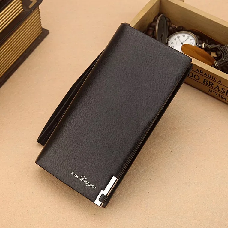 

New arrive 2 Color brand purse men multifunctional zipper wallet long hand bag multi card high-capacity wallet