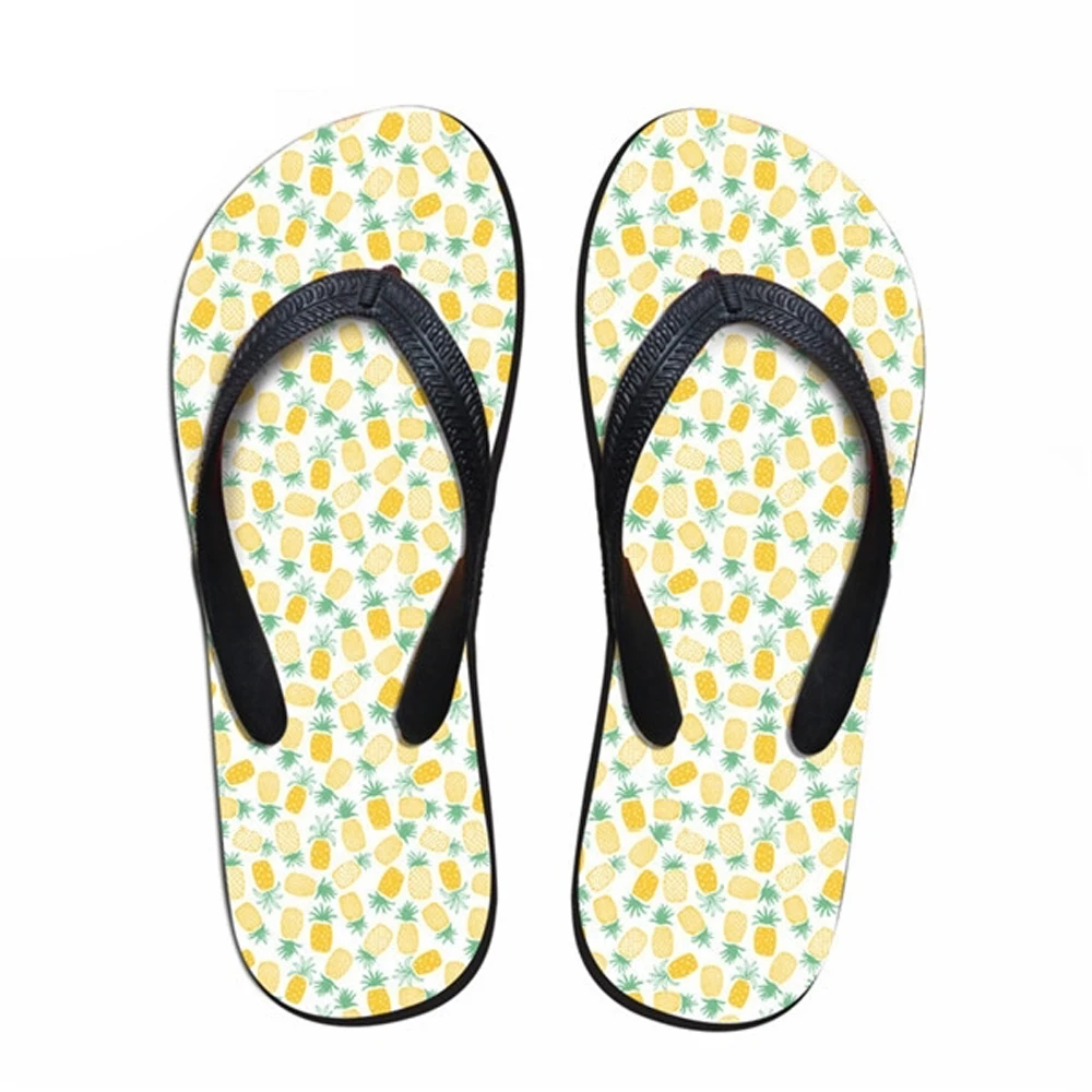 NOISYDESIGNS Pinapple Brand Designer Summer men Flip Flops Rubber Flats