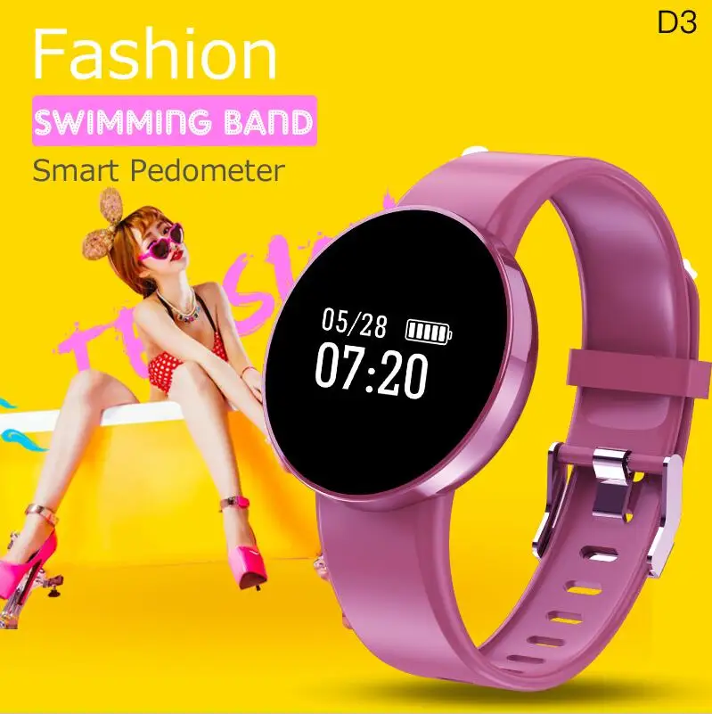 

Toleda D3 0.66" OLED screen smart bracelet waterproof intelligent smart band with two USB charger
