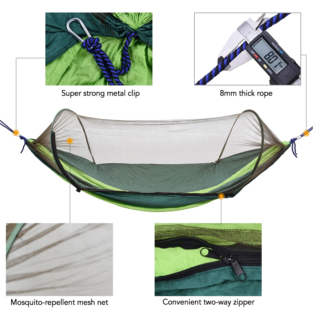 

Portable Mosquito Net Outdoor Camping Hammock with Mesh Mosquito Bug Net Hanging Swing Sleeping Bed Tree Tent Drop Shipping