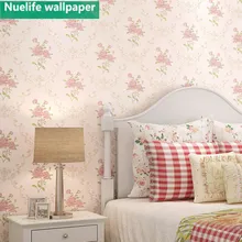 Светло-розовый сад маленький цветочный узор нетканые обои Теплый Розовый детская комната девушка спальня европейские обои
