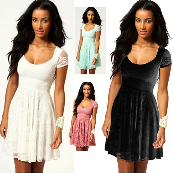 boohoo lace skater dress