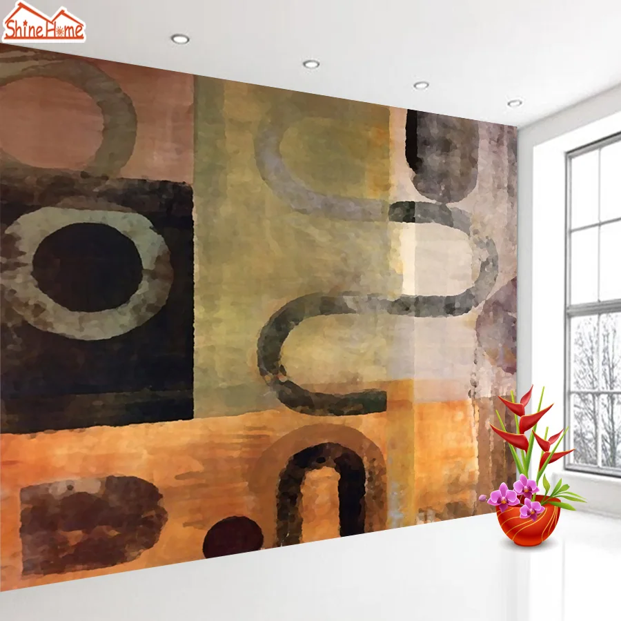 ShineHome Modern Abstrak Cat Air 3d Wallpaper Untuk Dinding Bata 3 D