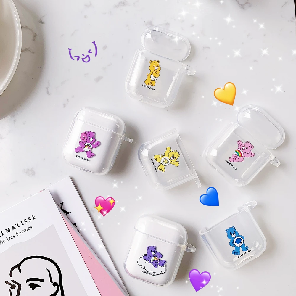 

Earphone Clear Case for Apple AirPods 1 2 Wired Wireless Charging Box Transparent Cases Cartoon Soft TPU Cute Animal Cover Skin