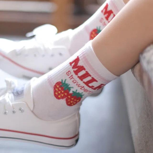 Japanese Cute Strawberry and Banana Milk Socks 5