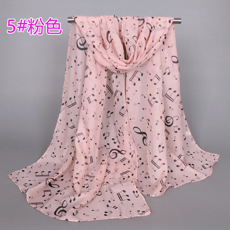 Женский длинный шифоновый шарф с принтом музыкальных нот 10 шт.|scarf shawl|echarpe