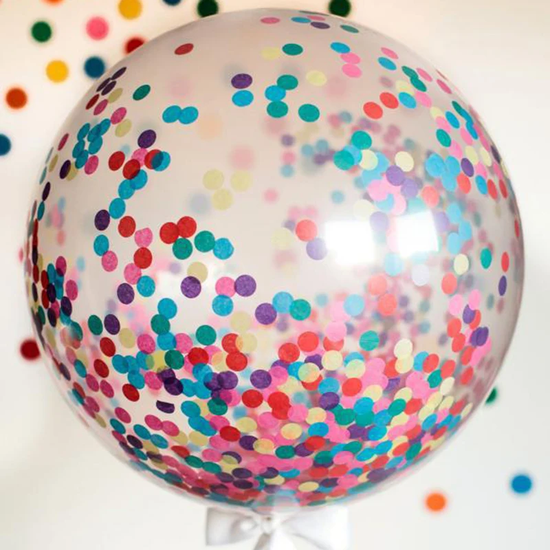 5 шт./лот, 12 дюймов, Разноцветные бумажные конфетти шары, гигантские прозрачные воздушные шары на день рождения, свадебные украшения, вечерние шары
