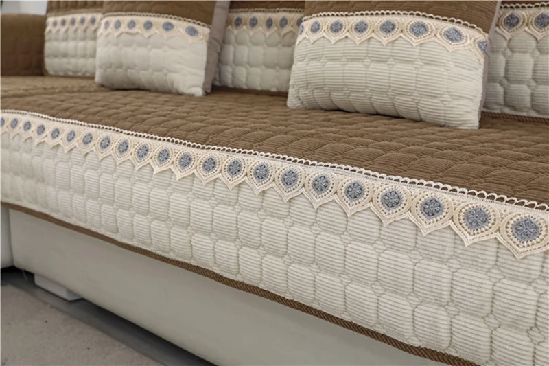 Современный стильный диван Чехлы для подушек бархатные уплотненные мульти-размер простой дизайн чехлы для диванов для гостиной Твердые диванные чехлы для диванов