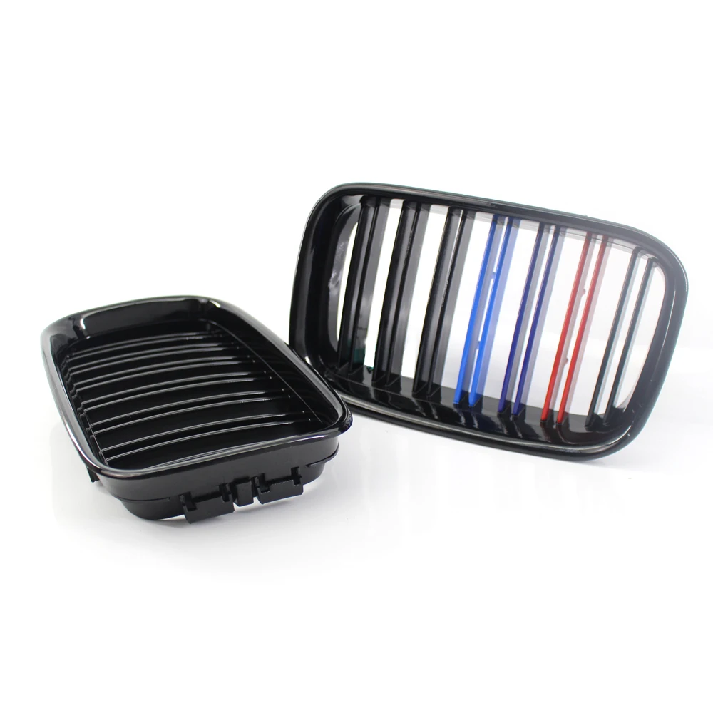 

Grille Car Parts For BMW E36 M3 92-96 Front Sport Kidney Racing Grille Gloss Black + M-color Dropshiping Y30