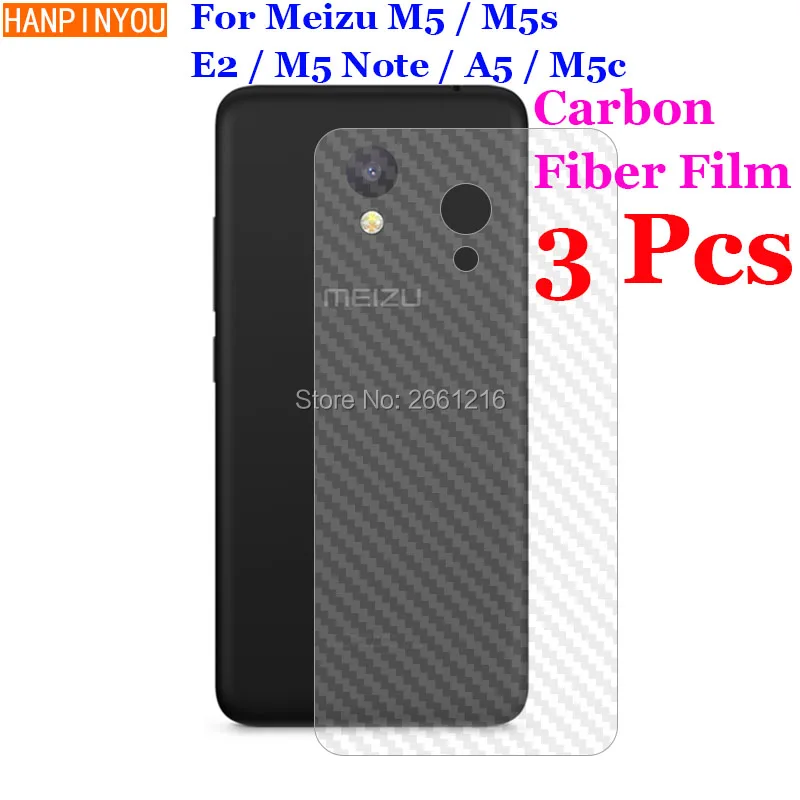 

3 Pcs/Lot For Meizu A5 M5 M5s E2 M2 E M5c M5 Note 3D Non-slip Clear Carbon Fiber Back Film Screen Protector Protective Sticker