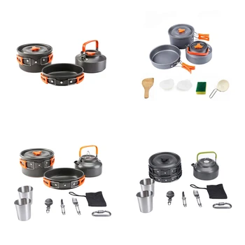 

Protable Outdoor Cookware Camping Cookware Set Camping Tableware Cooking Set Travel Tableware Cutlery Utensils hiking picnic Set