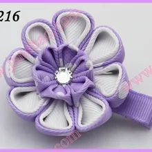 Новинка, 50 шт., " двухслойный цветок канзаши заколки для волос, модный бант для волос для девочек, клипсы