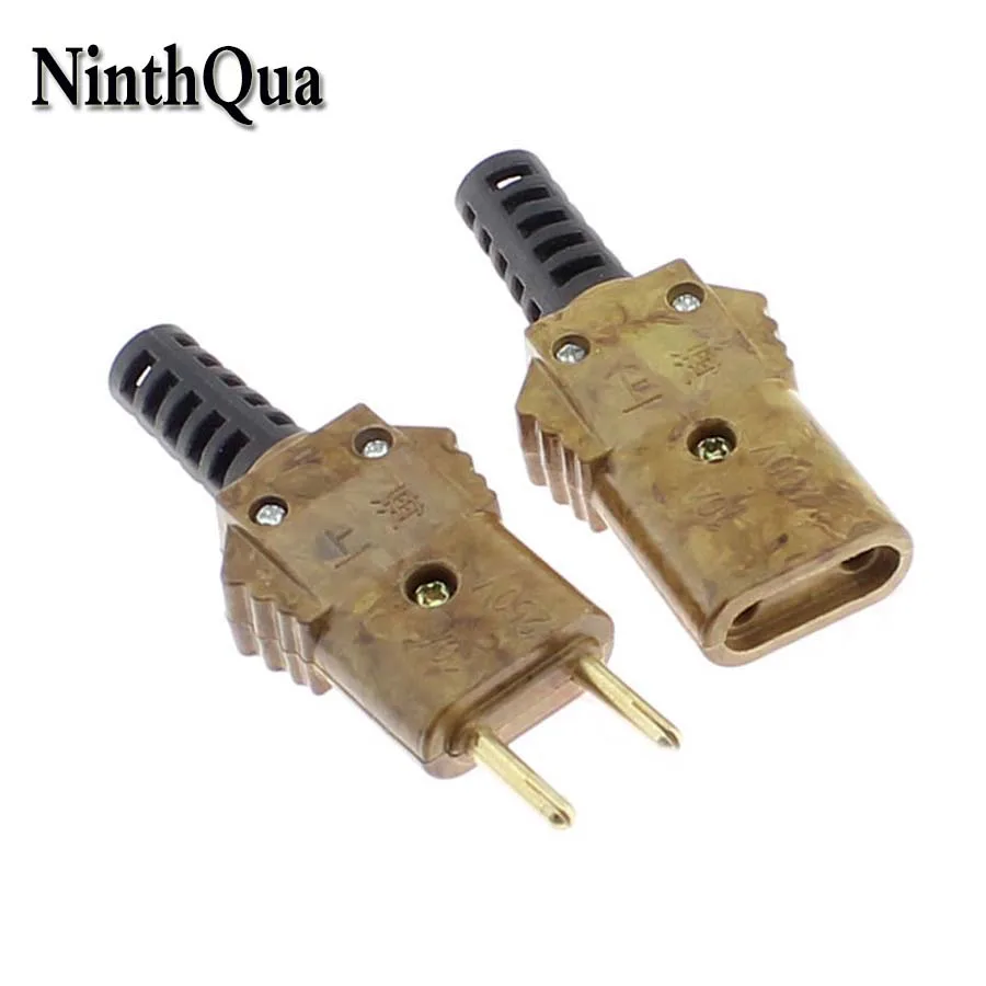 

1pair 10A Bakelite Plug with Copper Core Stage Lighting Male Female Plugs Socket AC Power Connector