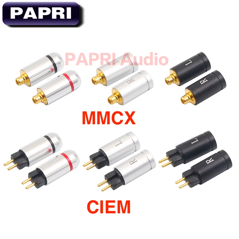 

PAPRI Newest CIEM 0.78MM MMCX Headphone Plug Mono HiFi Gold Plated Connector DIY Upgrade Earphone Jack For SE846 IE80 1PAIR
