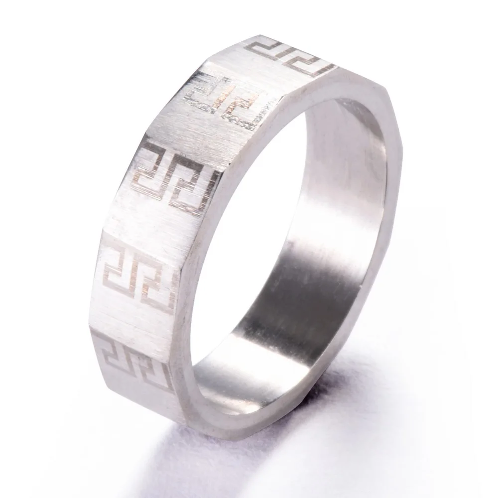 amgjck geometric ring greek key pattern mens ring punk wedding jewelry reto style 316l stainless steel - Cheap Wedding Ring amgjck geometric ring greek key pattern mens ring punk wedding jewelry reto style 316l stainless steel - Cheap Wedding Ring