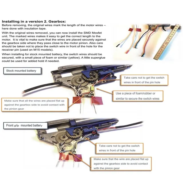 Micro SMD Mosfet Unit for AEG Airsoft Air Guns Pistol Metal Rifle Pistola Battery Fit for AEG with mechanical switch 2