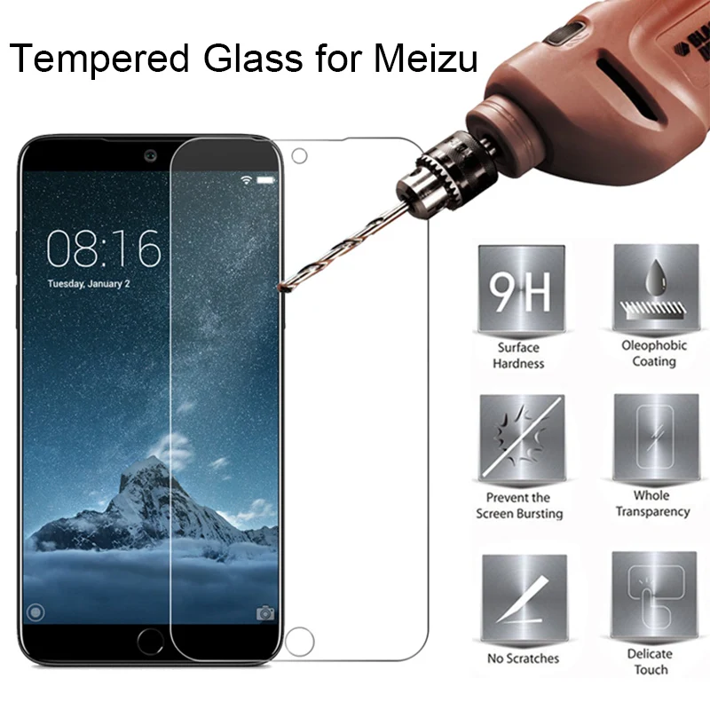 

Protective Glass for Meizu M6 Note M6S M6T 16X 16XS Tempered Glass for Meizu 16S 16 Plus MX6 MX5 MX4 Phone Screen Protector Film