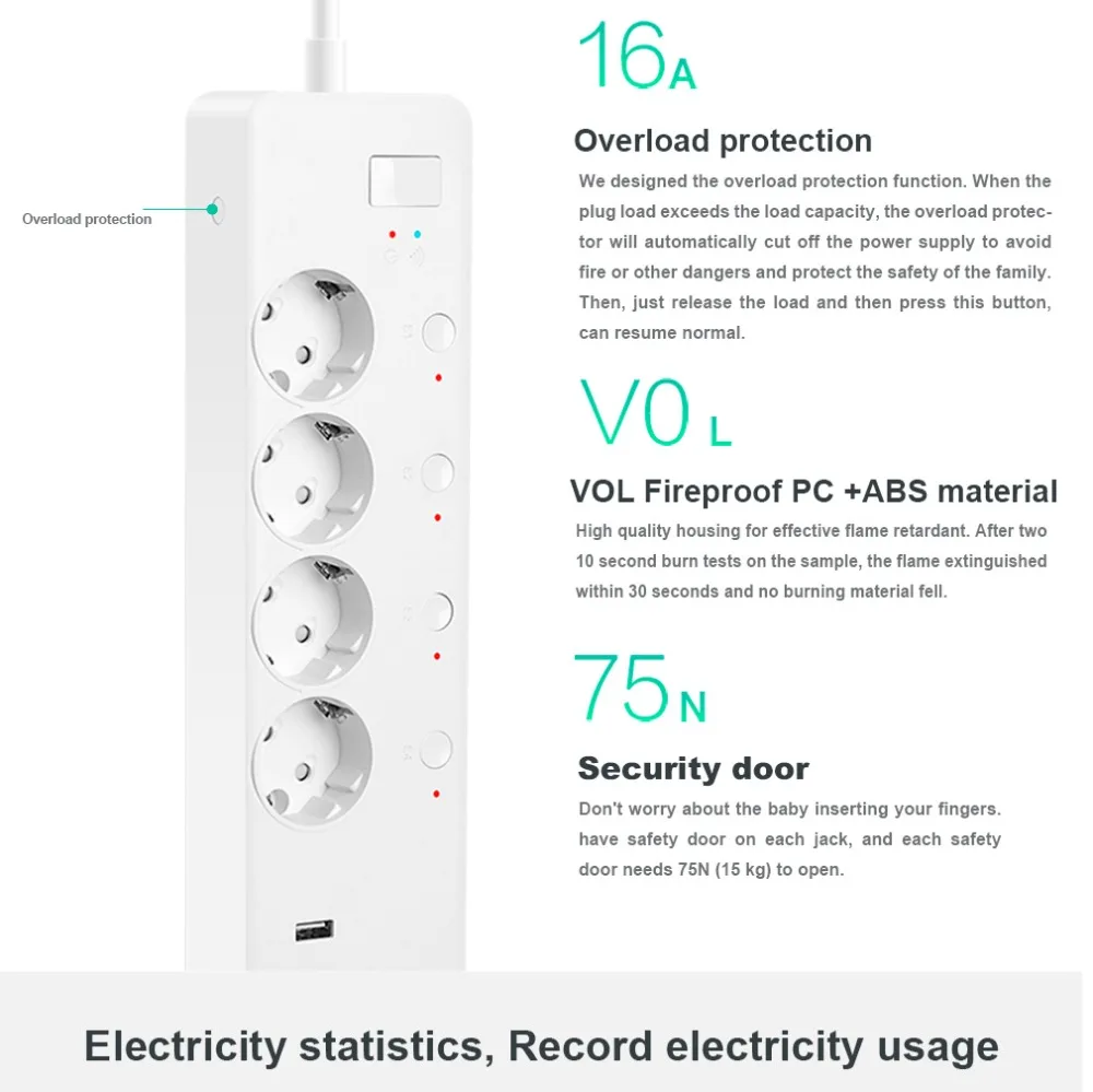 WiFi Smart power Strip EU Plug 16A мониторинг энергии стабилизатор напряжения управление переключателем таймера поддержка Alexa Google IFTTT Smart Life