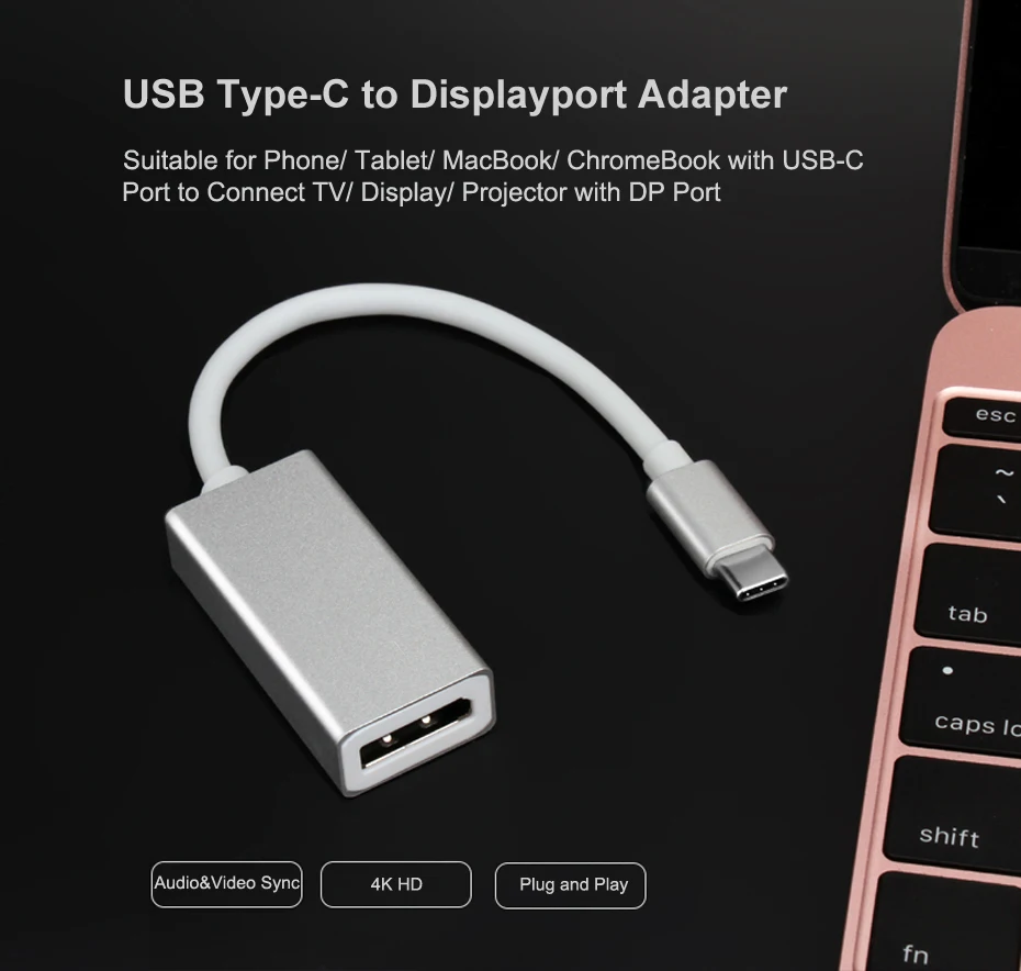 USB 3.1 Type C to DP Cable USB C to DisplayPort Cable 1
