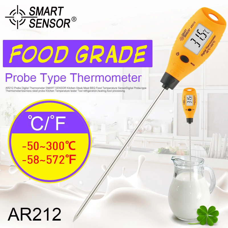 AR212 Probe Digital Thermometer SMART SENSOR Kitchen Steak Meat BBQ