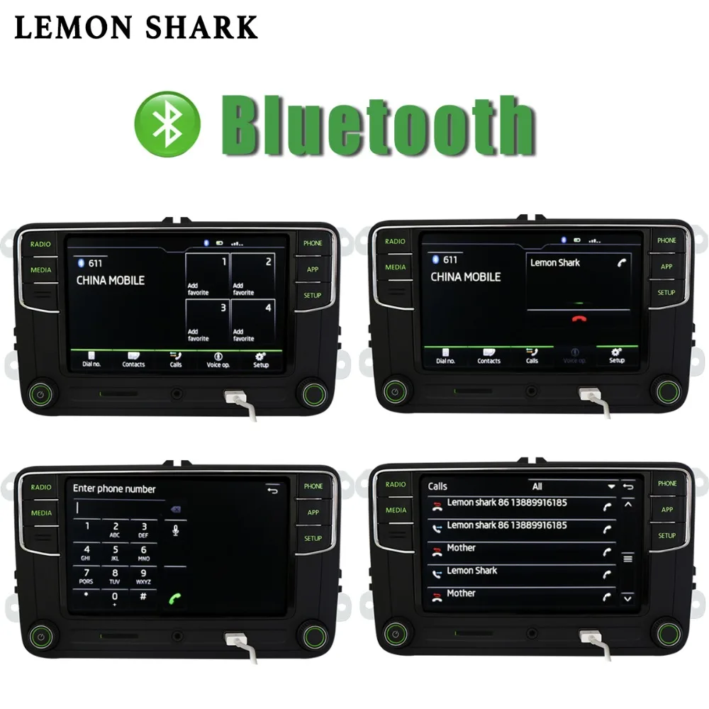 Автомобильный радиоприемник Green Android Carplay Noname RCD330G RCD330 Plus Зеленая кнопка 6RD 035 187B