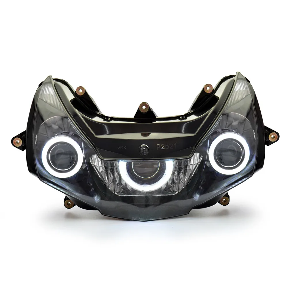 KT Headlight for Honda CBR954RR 2002 2003 LED Angel Eye Motorcycle HID